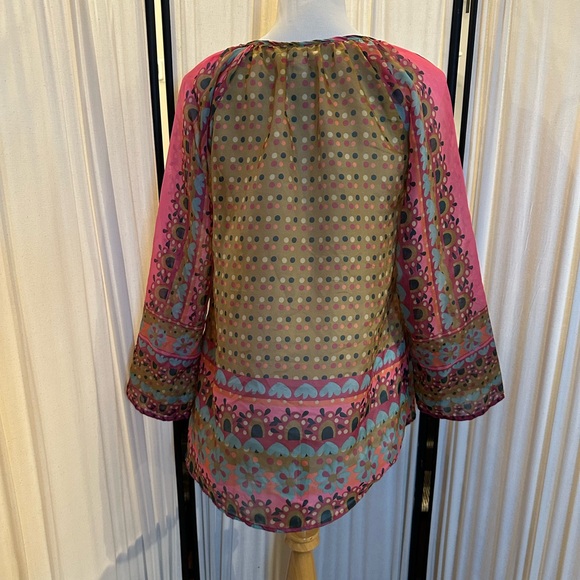 NATURAL LIFE Pink and Purple Relaxed Tie Front Tunic - Picture 3 of 4